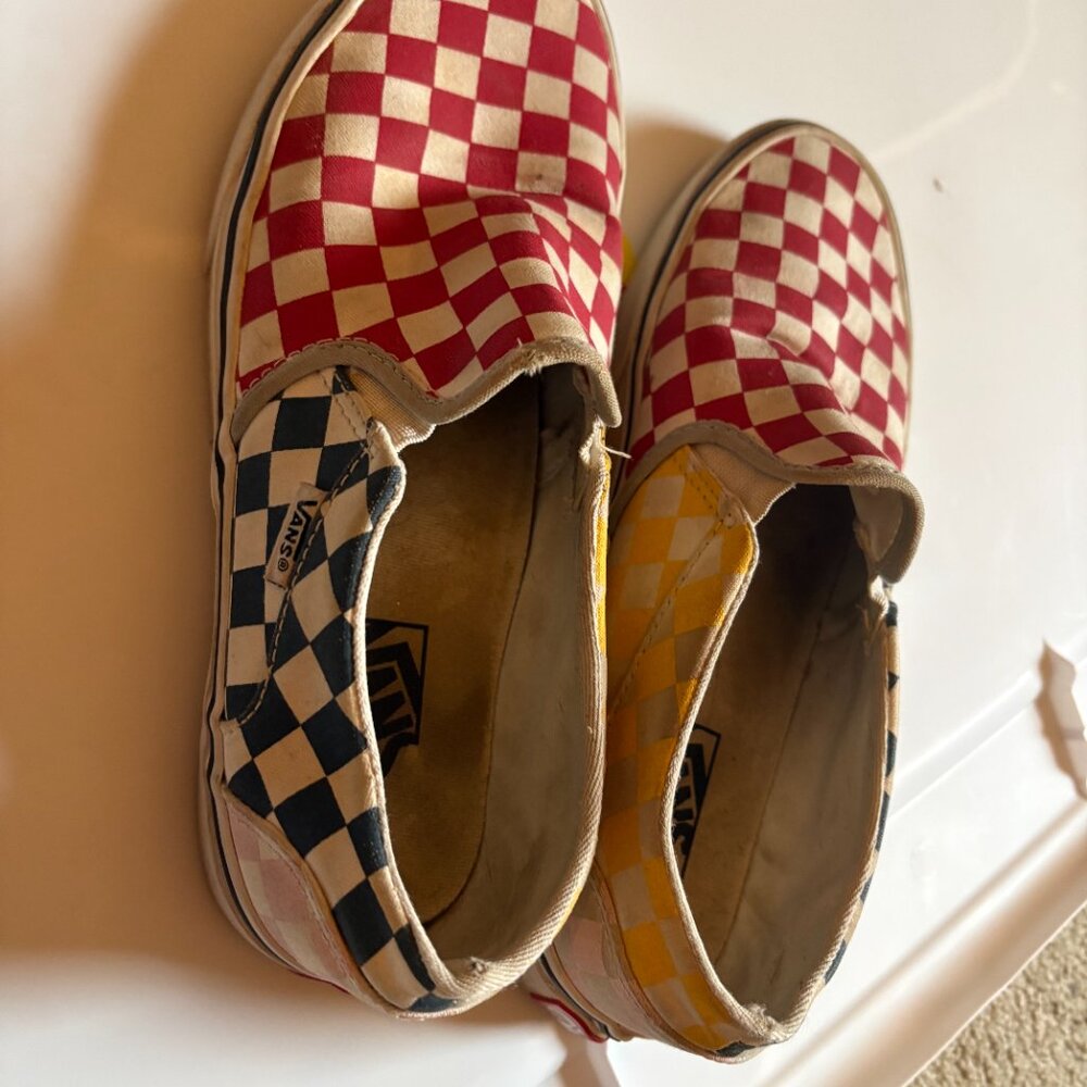 Vans Slip-On Checkerboard Patchwork Sneakers Wome… - image 3